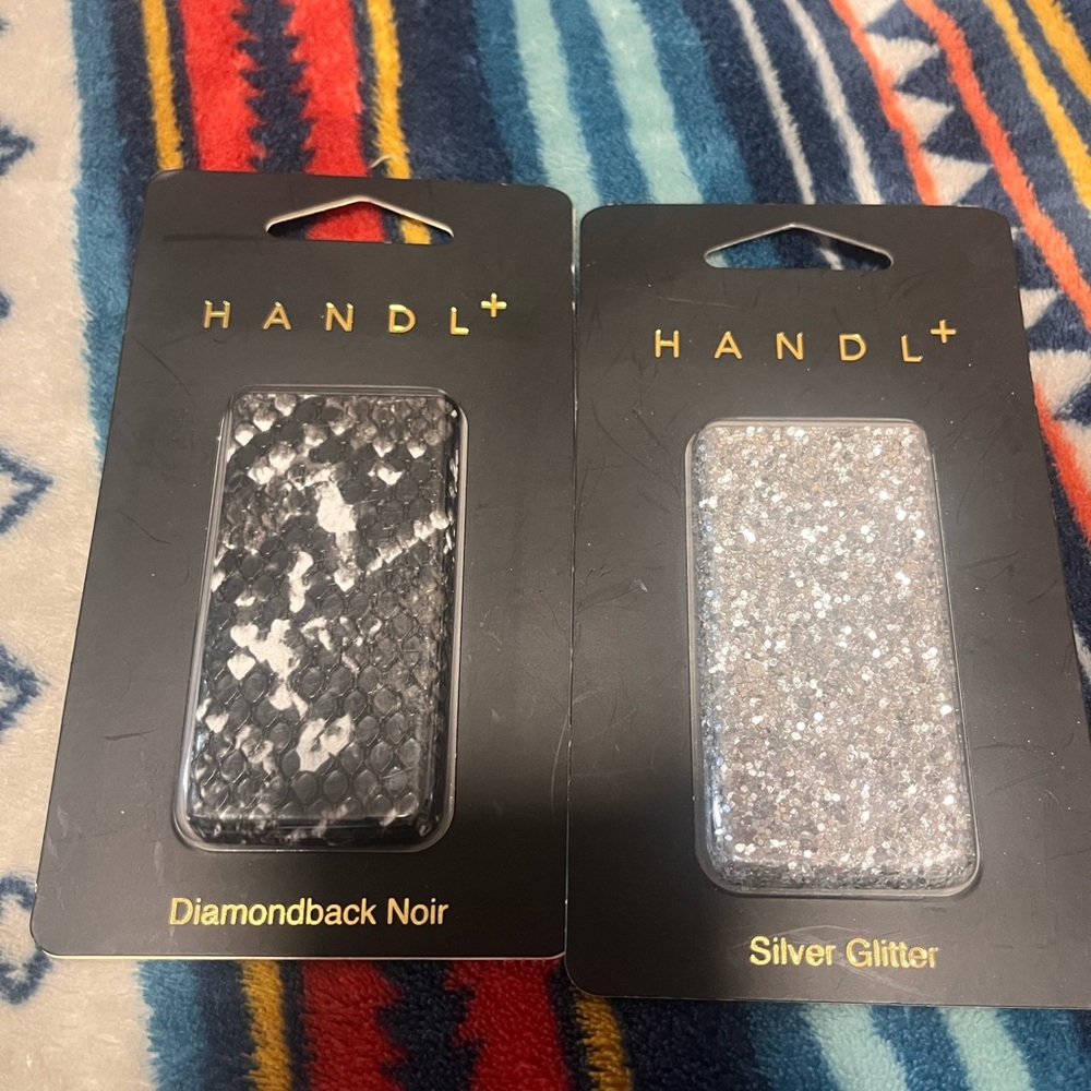 Handl Diamondback Black and Silver Glitter Phone holders
